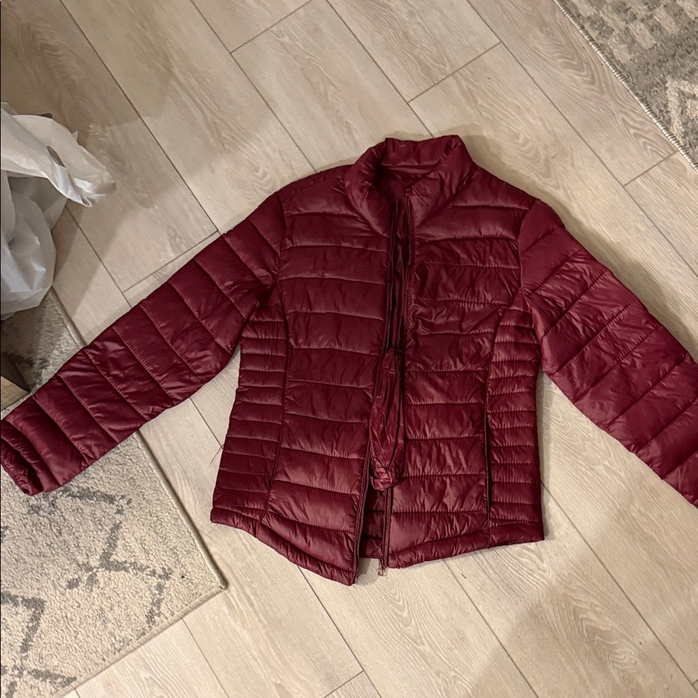 Women's Burgundy Puffer Jacket